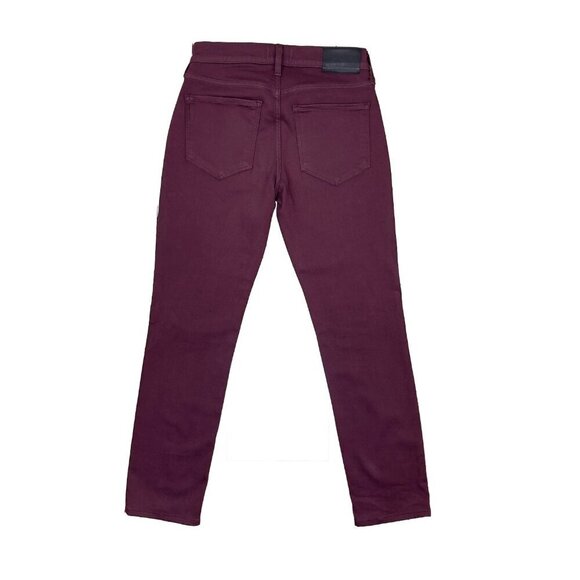 PAIGE Lennox Slim Fit Five Pockets Red Bordeaux Velvet Pants Size 28 - Picture 8 of 12